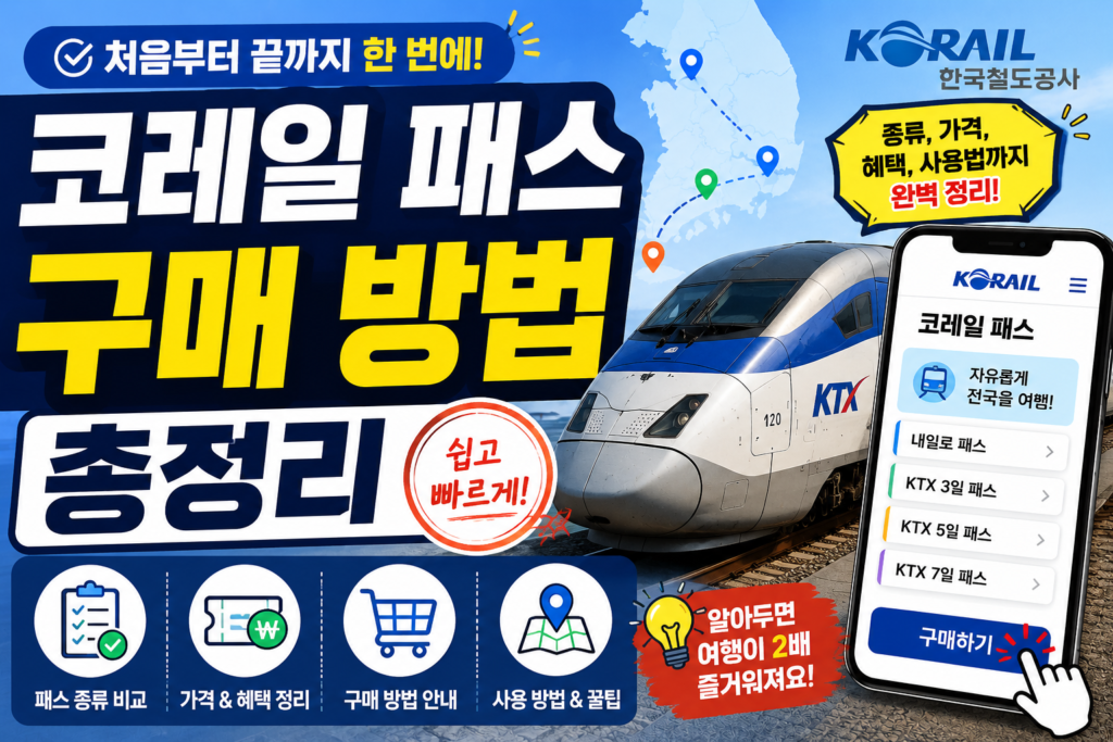 🎟️ 코레일 패스 구매 방법 총정리 – 최대 60% 절약, 이거 모르면 손해 ⁉️ 🎟️ 코레일 패스 구매 방법 총정리 – 최대 60% 절약, 이거 모르면 손해 ⁉️