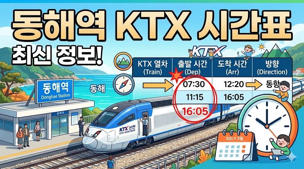 🎟️ 동해역 KTX 시간표 1분 총정리 – 첫차·막차·요금 모르면 손해 😣 🎟️ 동해역 KTX 시간표 1분 총정리 – 첫차·막차·요금 모르면 손해 😣
