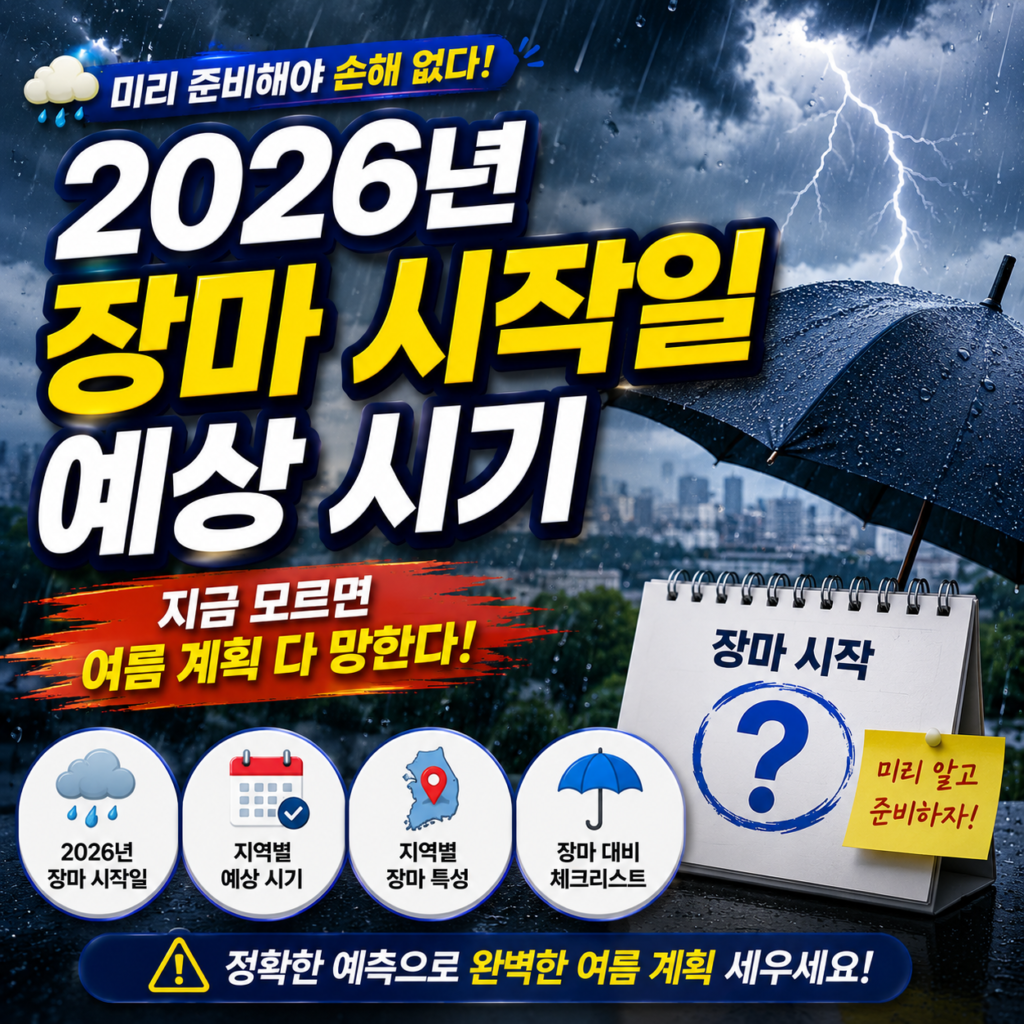 🌧️ 장마 시작일 모르고 비행기 끊으셨나요? 2026년 여름, 헛돈 쓰기 싫다면 꼭 확인해야 할 장마 예상 시기 🌧️ 장마 시작일 모르고 비행기 끊으셨나요? 2026년 여름, 헛돈 쓰기 싫다면 꼭 확인해야 할 장마 예상 시기