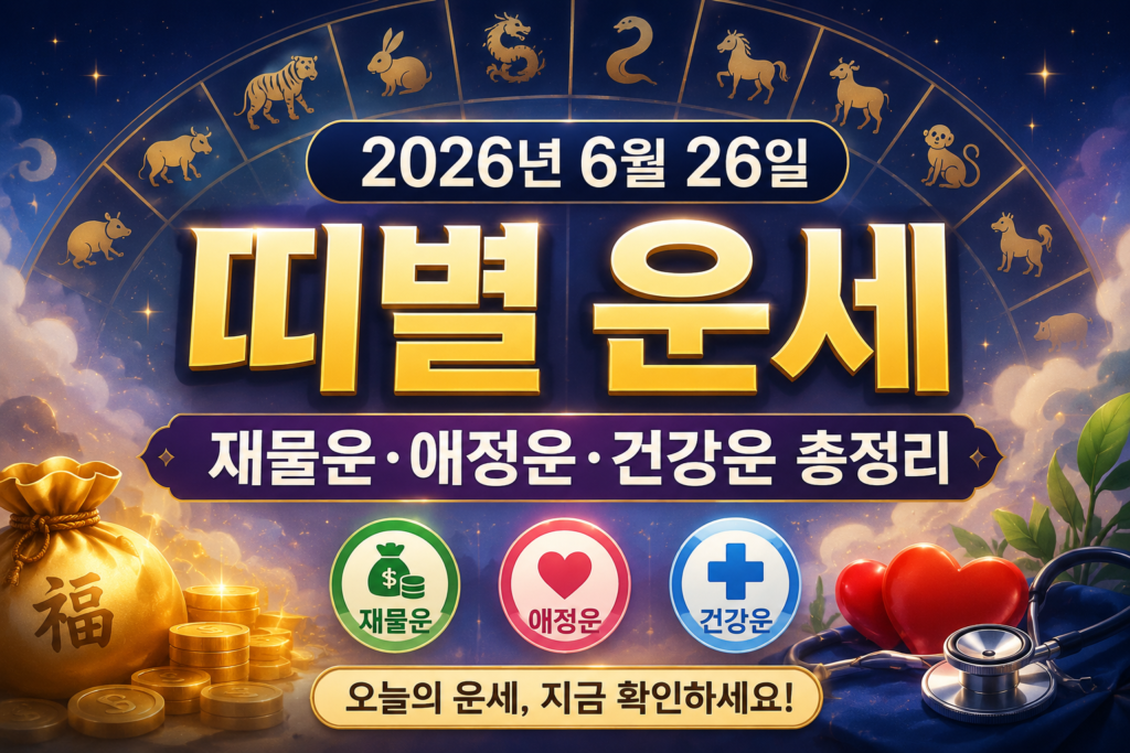 6얼 26일 띠별 운세